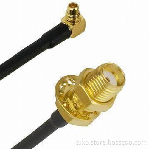 RF Cable, SMA Female to Right Angle MMCX Male with RG174